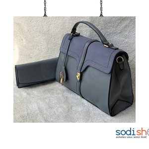 Sac à Main Pour Femme + Pochette - Couleur Gris AU0059