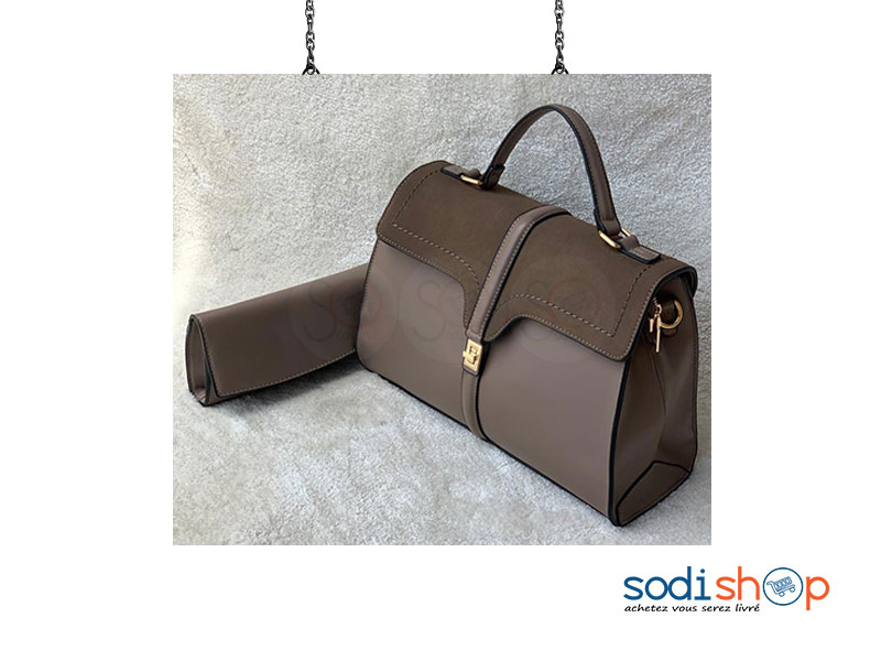 Sac à Main Pour Femme + Pochette - Couleur Marron AU0059