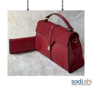 Sac à Main Pour Femme + Pochette - Couleur Rouge AU0059