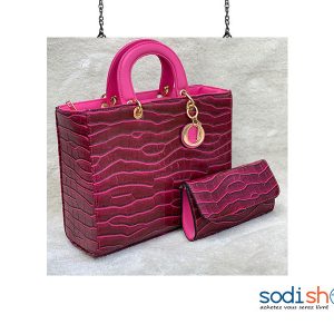 Accessoire Pour Femme Sac à Main et Pochette Couleur Rose Ficha AU0059