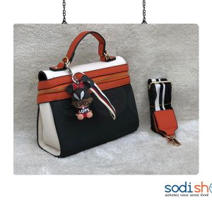 Love, Mini Sac à Main Pour Femme + Bandoulière - Couleur Noir/Marron AU0059