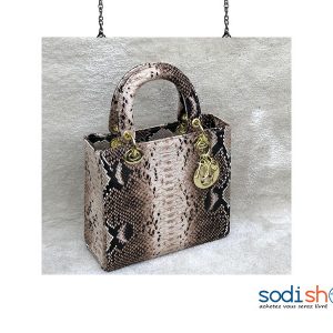Mini Sac à main, Motif Peau de Serpent - Couleur Marron, Pour Femme AU0059