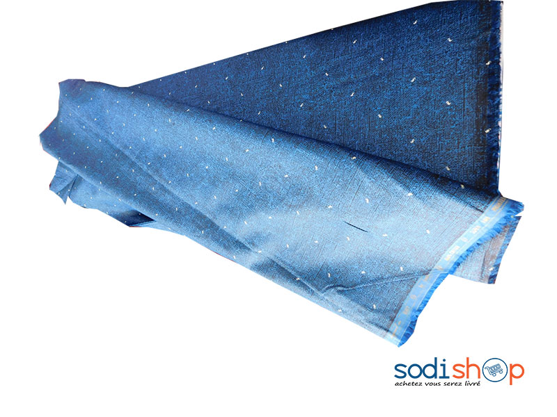 Tissu à Motif Moderne - Couleur Bleu, 1 Mètre, 100% Coton GF0059