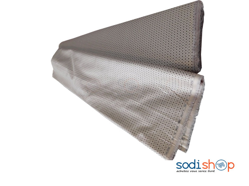 Tissu à Motif Pointillé - Couleur Blanc Sale, 1 Mètre, 100% Coton GF0059