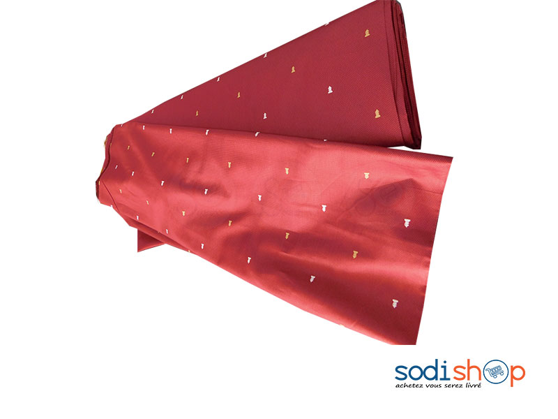 Tissu à Motif Moderne - Couleur Rouge, 1 Mètre, 100% Coton GF0059