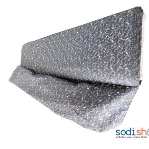 Tissu à Motif Moderne - Couleur Noir Décoré, 1 Mètre, 100% Coton GF0059