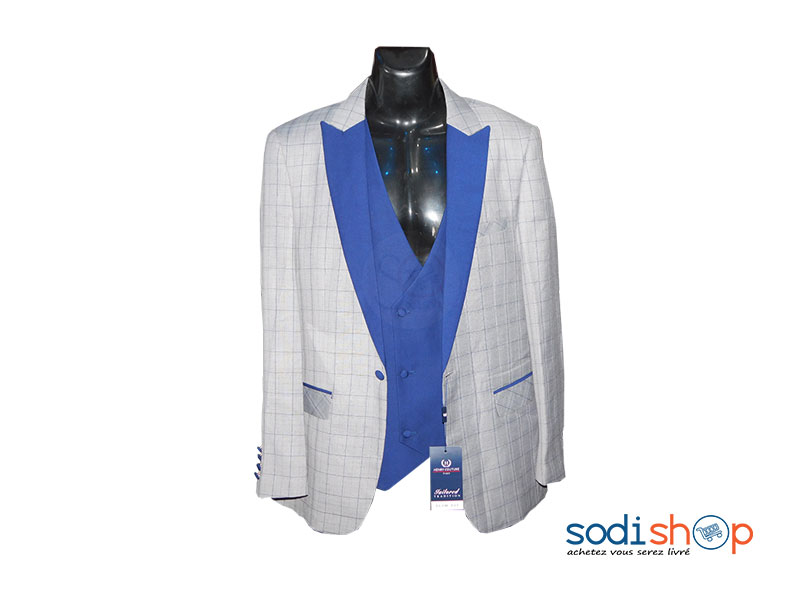 Smoking Veste à carreaux Henry Couture Paris - 3 Pièces Slim Fit GJ0058