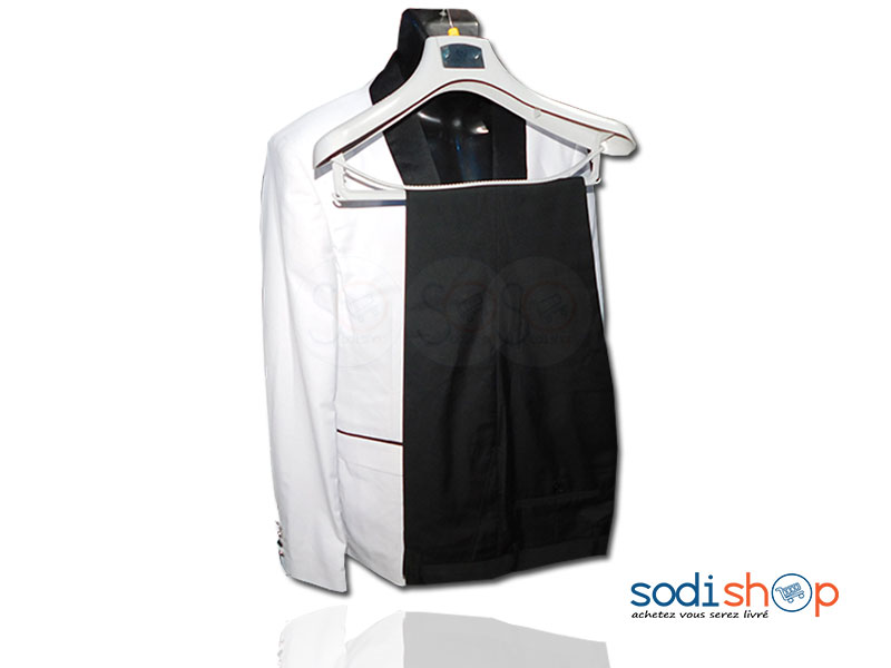 Costume Complet Noir-Blanc Pour Homme 2 Pièces GJ0058 – Image 2