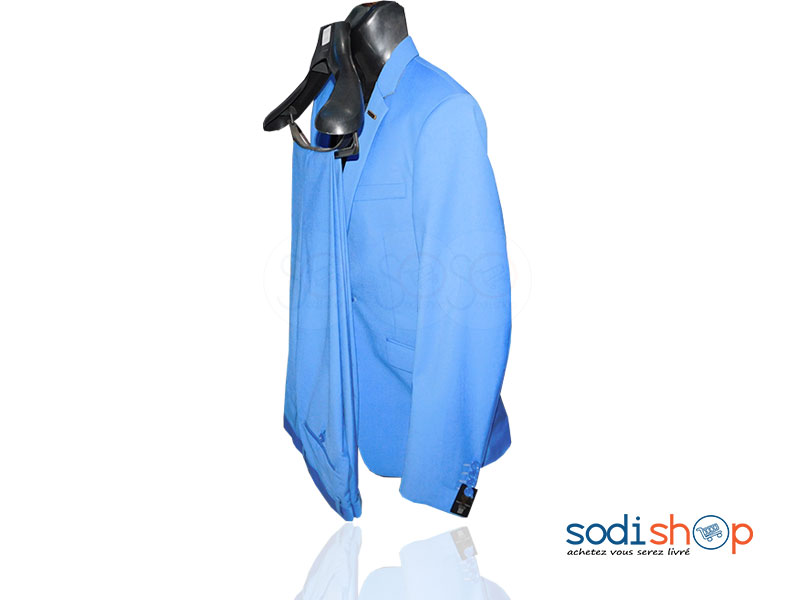 Smoking Complet Bleu Ciel Pour Homme 2 Pièces GJ0058 – Image 2