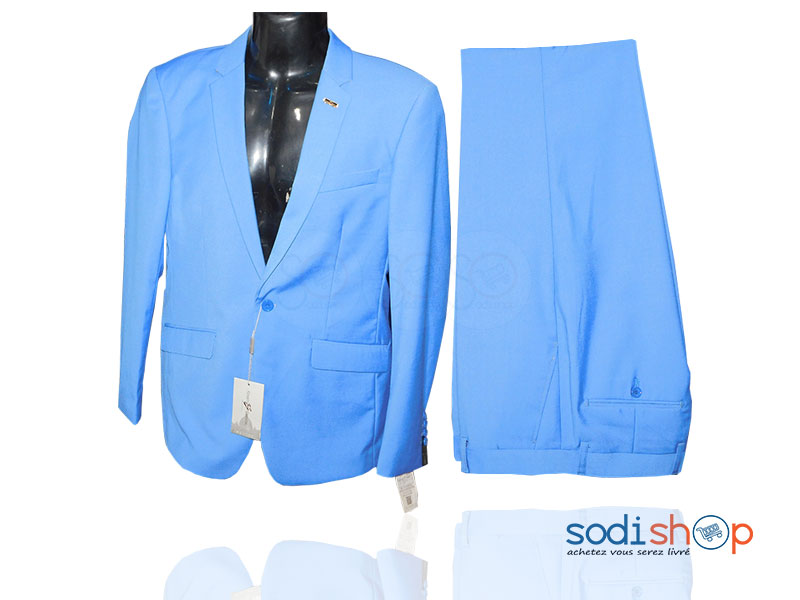 Smoking Complet Bleu Ciel Pour Homme 2 Pièces GJ0058