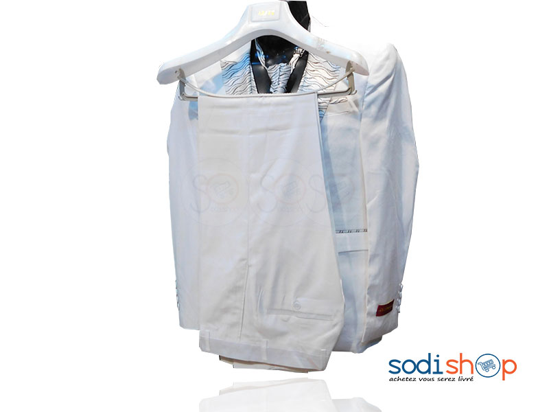 Smoking Complet Couleur Blanche Pour Homme 3 Pièces + Cravate GJ0058 – Image 2