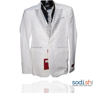 Smoking Complet Couleur Blanche Pour Homme 3 Pièces + Cravate GJ0058