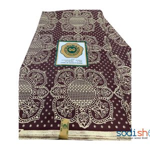 Tissu Coton en Wax Marque Uni Wax à Couleur Marron 3 Pagnes GF0059