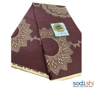 Tissu Coton en Wax Marque Uni Wax Couleur Marron 3 Pagnes GF0059