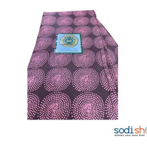 Tissu Coton en Wax Marque Uni Wax Couleur Rose Marron 3 Pagnes GF0059