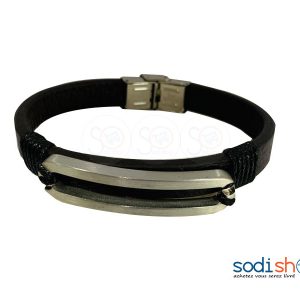 Bracelet Eclatant Pour Homme - Couleur Noir/Argent DI0026