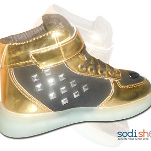 Chaussure Montante Pour Enfants avec Brillant - Couleur Noir/Or BT0073