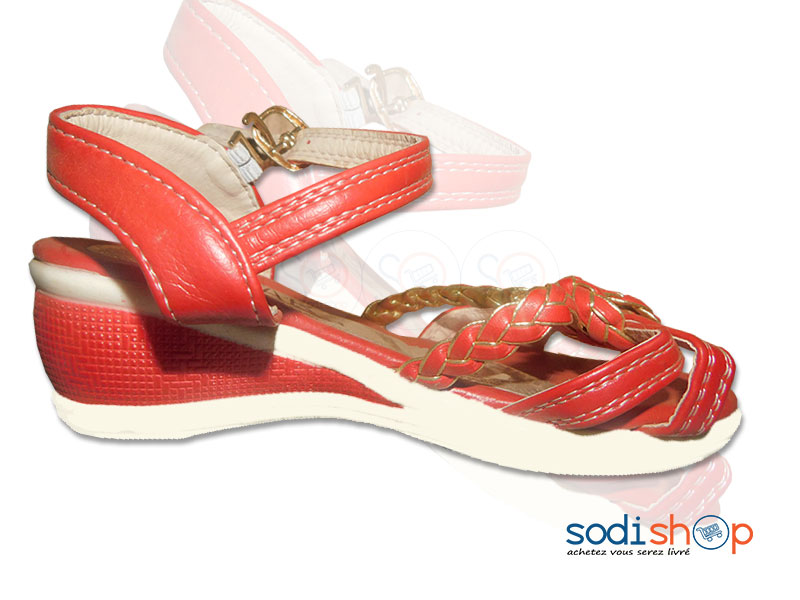 Chaussure à Talon Pour Fillette Couleur Rouge / Blanche BT0073