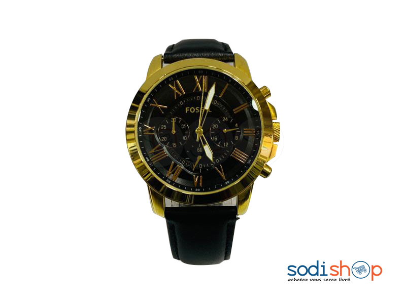 Fossil, Montre Pour Homme en Chiffre Romain - Couleur Or/Noir DI0026