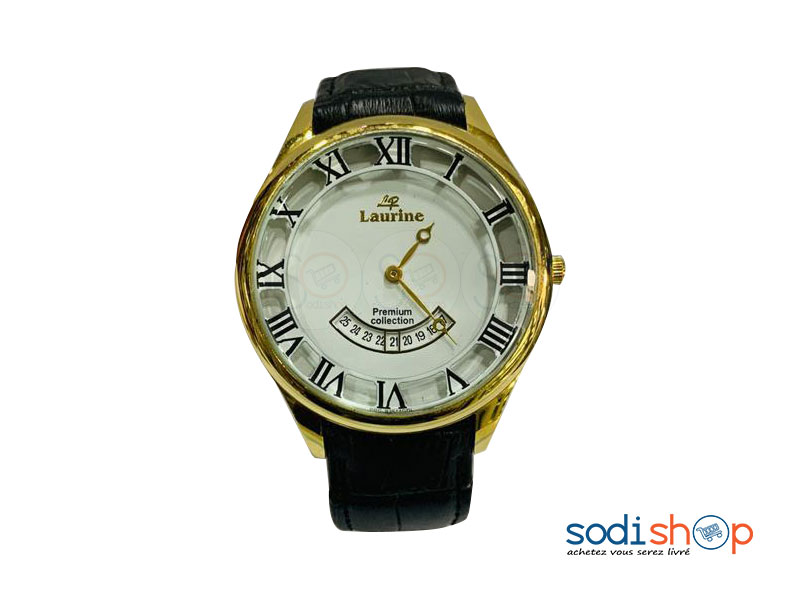 Laurine Premium Collection, Montre en Chiffre Romain - Couleur Noir/Or, Pour Homme DI0026