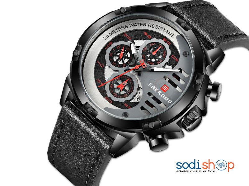 Montre FAERDUO F8264 Couleur Noir Pour Homme Elégant et Class Résistant à L’Eau - SODI00
