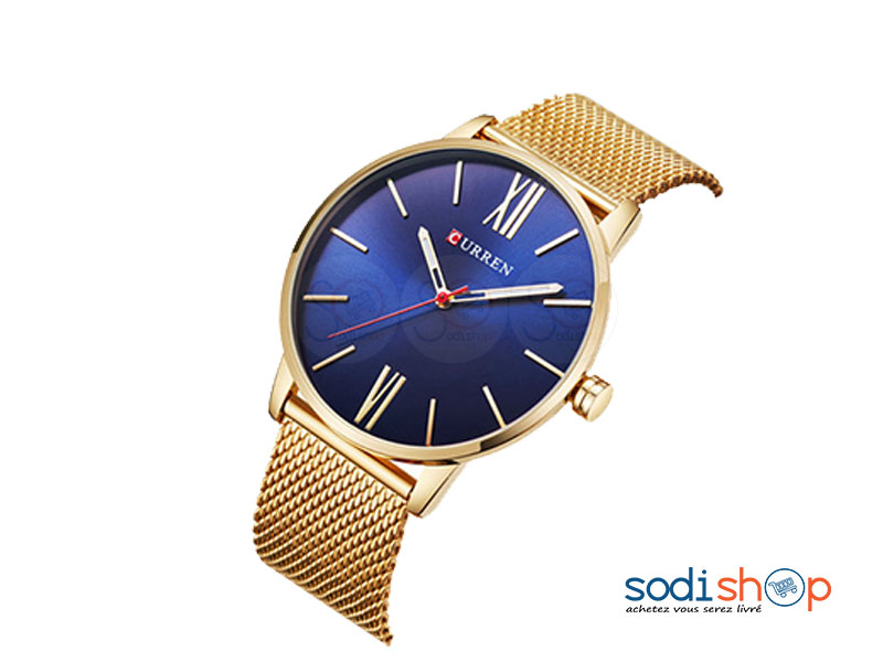 Montre de luxe Curren Pour Homme et Femme Couleur Dorée SODI00