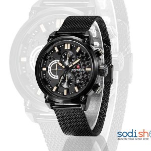 Montre de Luxe FAERDUO F8208M Pour Homme d'affaires- Couleur Noir, Acier Inoxydable - SODI00