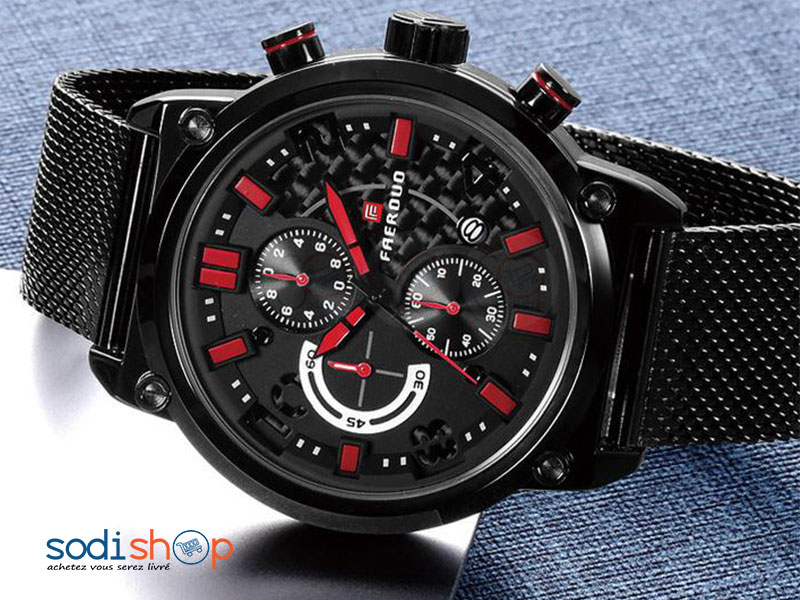 FAERDUO F8208, Montre de Luxe en acier Inoxydable Pour Homme d'affaires-Élégant et Class - SODI00