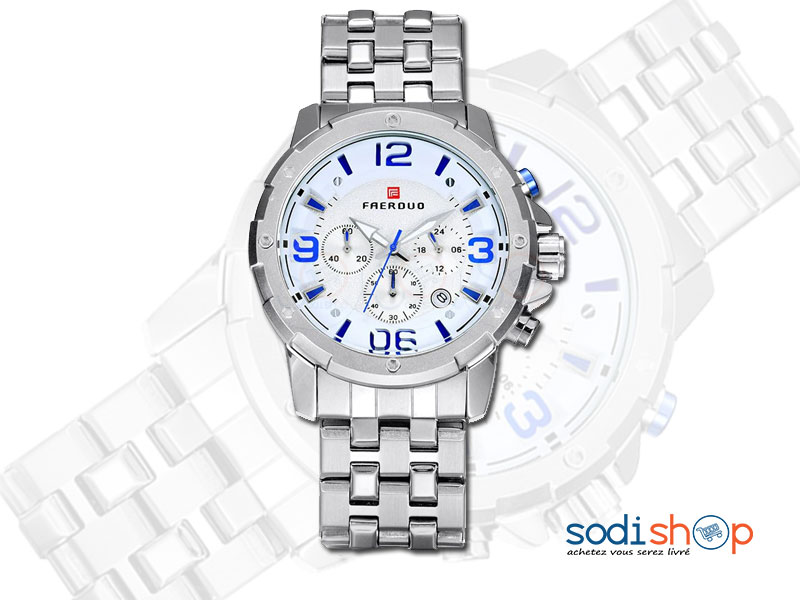 Montre FAERDUO à Quartz Bracelet en Acier Pour Homme d'affaire - SODI00 – Image 2