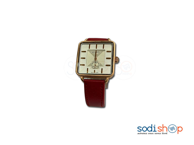 Montre Hermès Paris Pour Homme Couleur Rouge DI0026