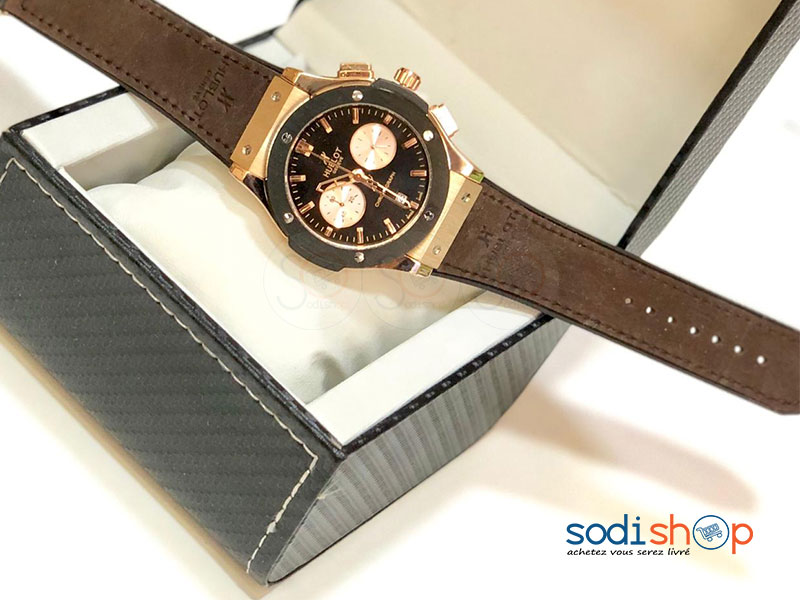Montre Pour Homme Hublot Couleur Marron Noir SODI00