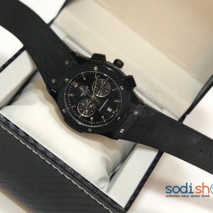 Montre Hublot Noire Pour Homme Bracelet Cuir SODI00