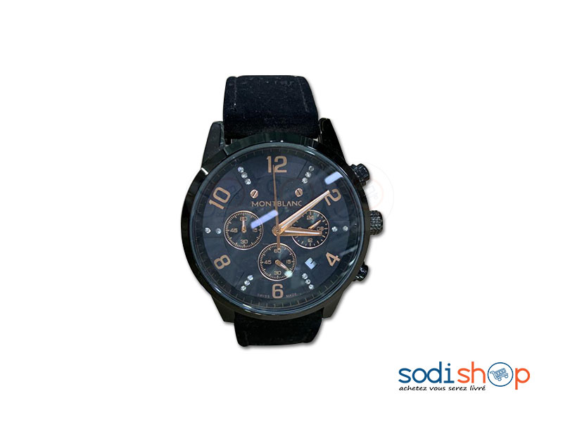 Montre Pour Homme MONTBLANC Bracelet en Cuir - Couleur Noir DI0026