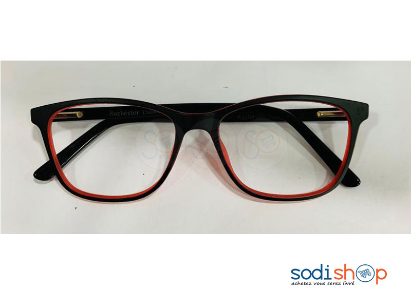 Monture de Lunette Correcteur Forme Rectangle Couleur Rouge/Noire DI0026