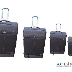 kit de 4 Valises à Roulette Double Trolley Couleur Marron BG0053