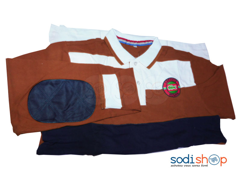 Sweat en Lacoste Manche Longue Couleur Marron-Blanc DC0065 – Image 2