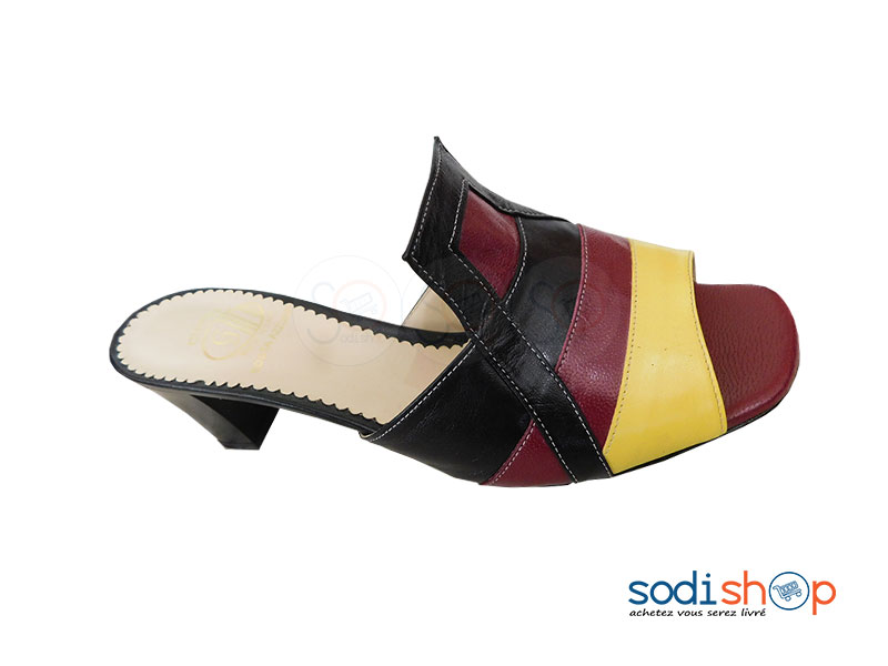 Chaussure à Talon Carré Pour femme Multicolore SC0067