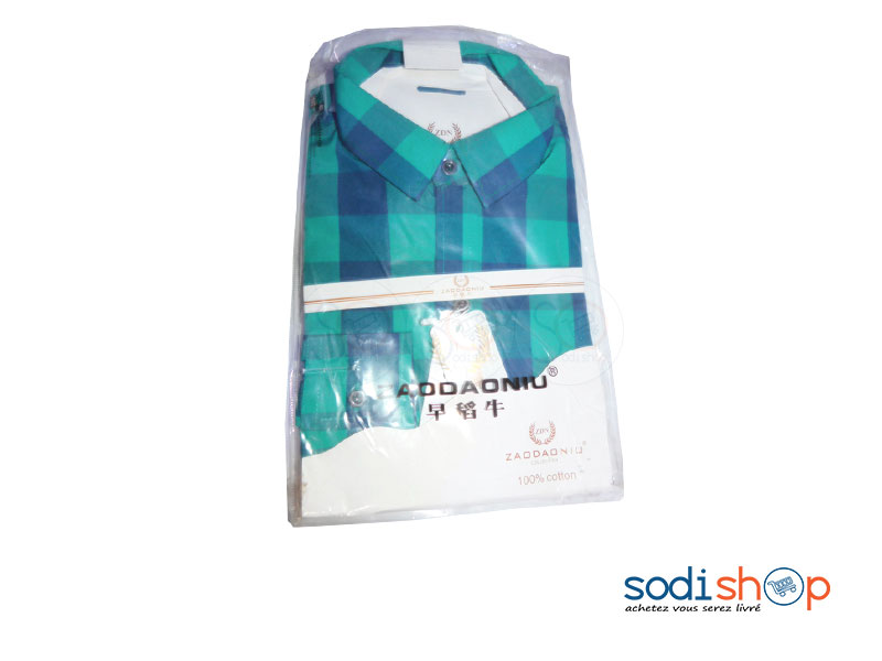 Chemise à Carreau Pour Homme Couleur Verte DC0065
