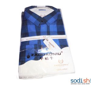 Chemise à Carreau Pour Homme Couleur Bleue DC0065