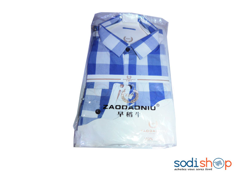 Chemise à Carreau Pour Homme Couleur Bleu - Blanc DC0065