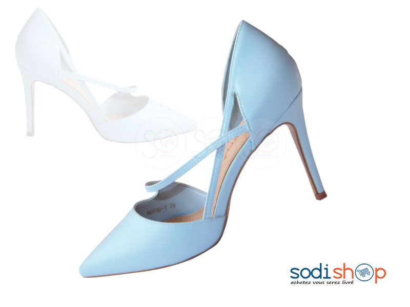 Escarpins à Talon Haut Couleur Bleue Claire DJ0069 – Image 2
