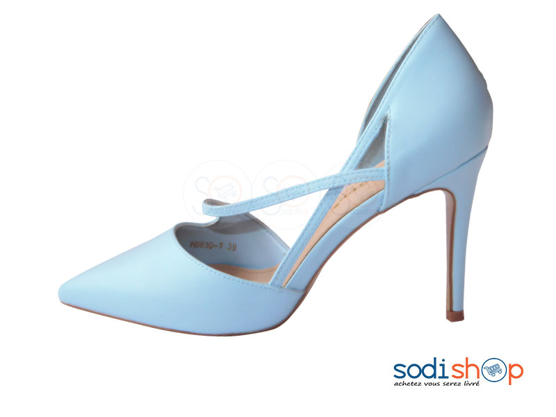 Escarpins à Talon Haut Couleur Bleue Claire DJ0069