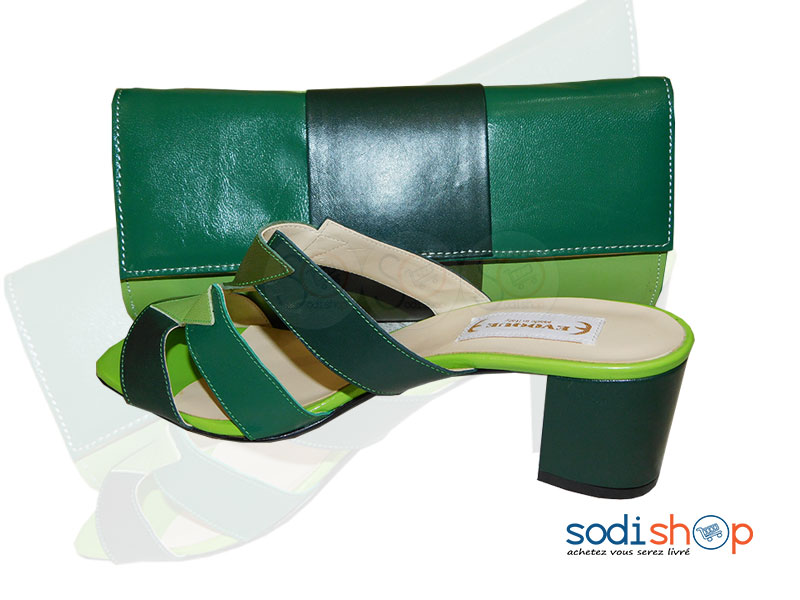 Ensemble Talon + Pochette, Evoque - Couleur Vert SC0067