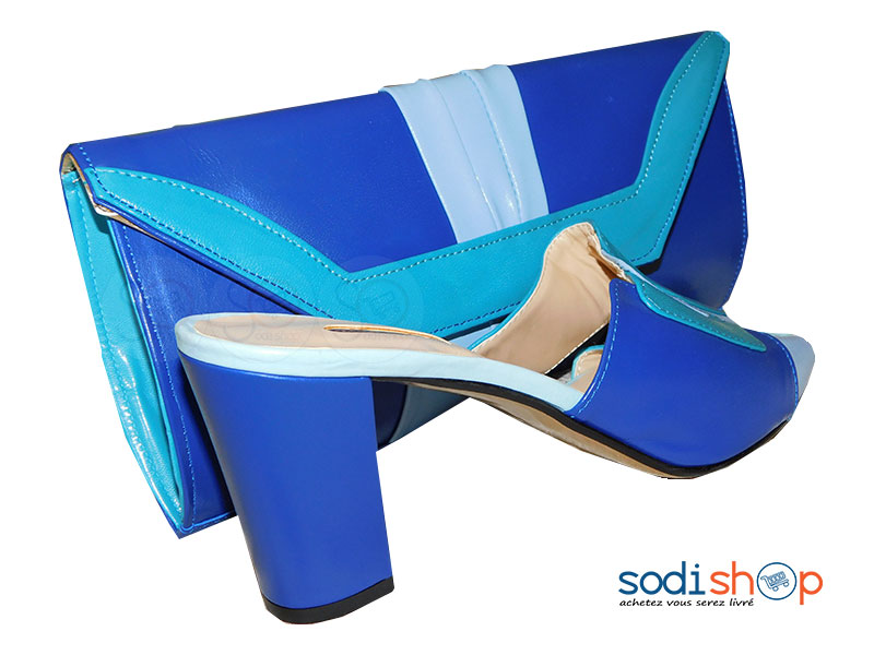 Ensemble Talon + Pochette, Manuela Albano - Couleur Bleu SC0067