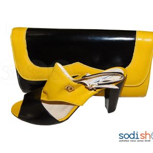 Ensemble Talon + Pochette, Claudia Magnini - Couleur Jaune/Noir SC0067
