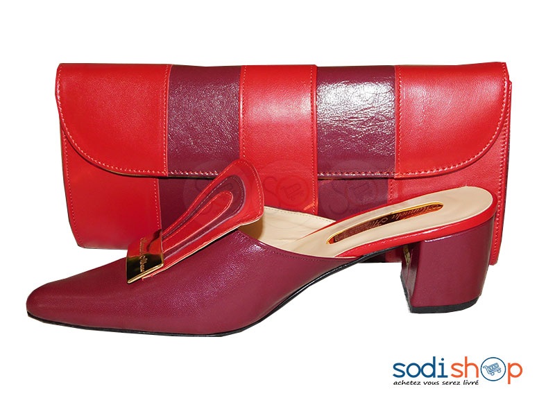 Ensemble Talon + Pochette, Manuela Albano - Couleur Rouge SC0067