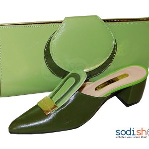 Ensemble Talon + Pochette, Manuela Albano - Couleur Vert SC0067