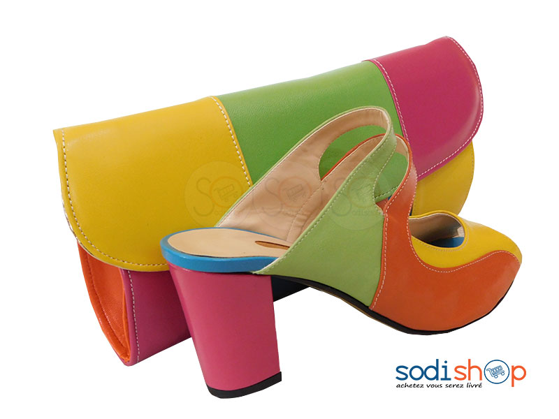 Ensemble Talon + Pochette Multicolore - Manuela Albano SC0067
