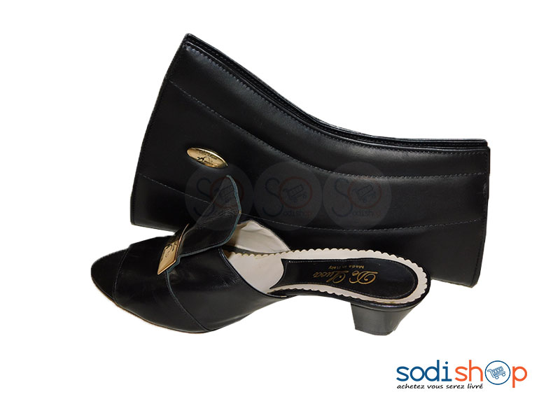 Ensemble Talon + Pochette, De Luca - Couleur Noir SC0067