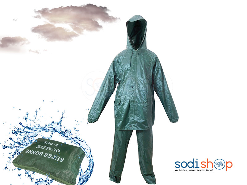 Tunique Imperméable Contre Pluie Couleur Verte